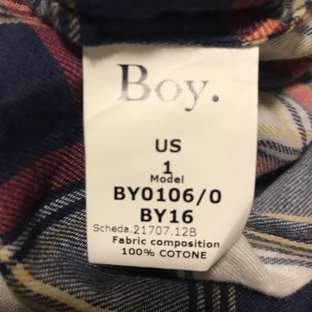 Boy. By Band of Outsiders side tie plaid top - Picture 3 of 4